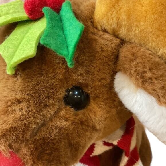 1986 Dakin Red Nose Reindeer Christmas Plush Stuffed Animal Toy Vintage - Picture 8 of 9